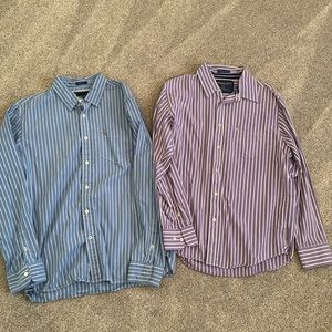 American Eagle Striped Button Down Shirts Set of 2